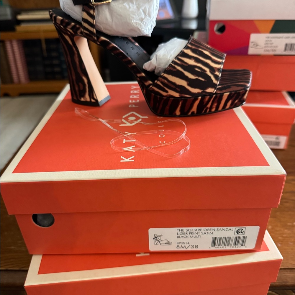 Katy Perry Collections Brown and Black Platform Sandals